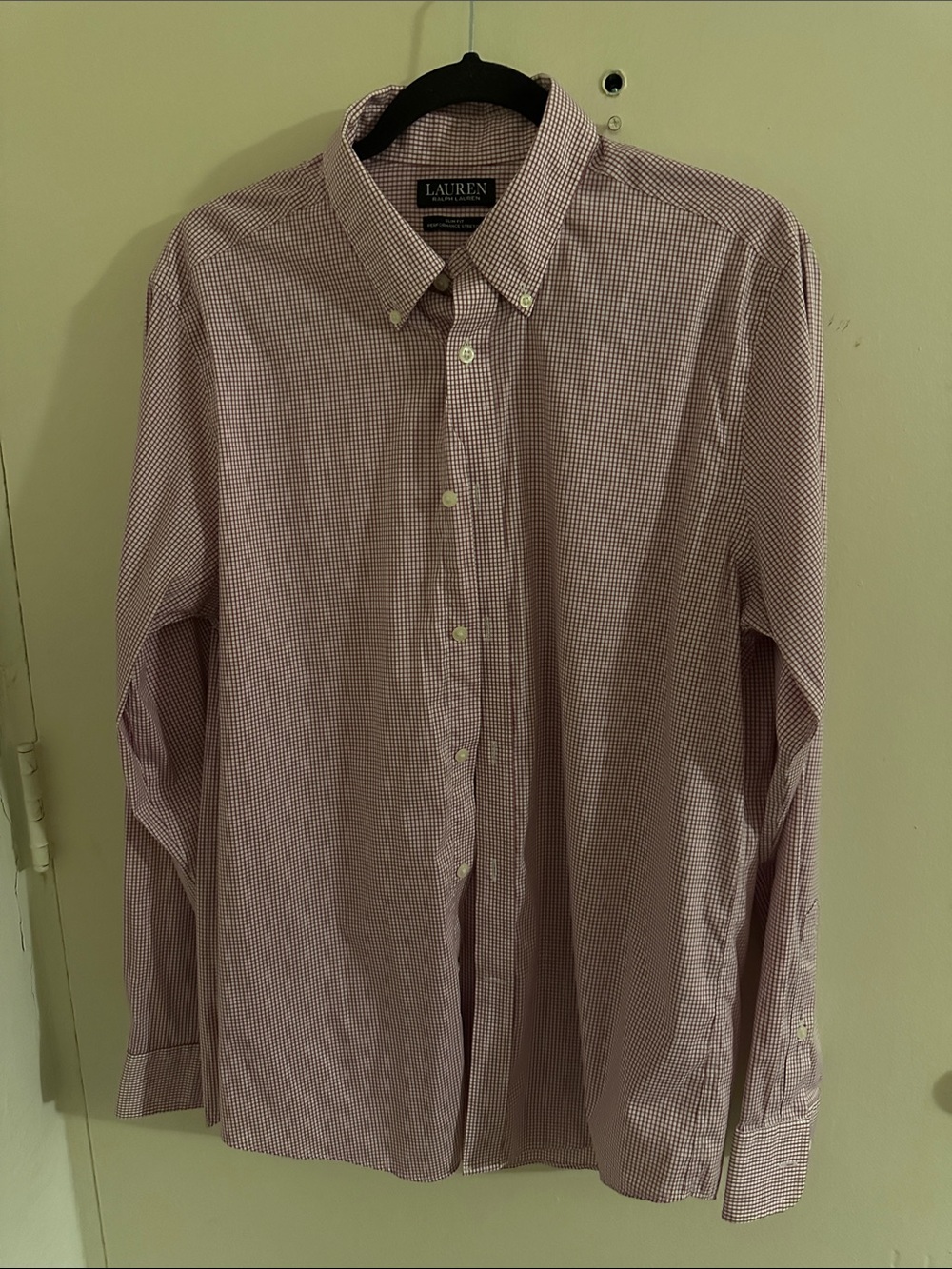 Lauren Ralph Lauren Slim Fit Stretch Dress Shirt Red /White Check 16 34/35